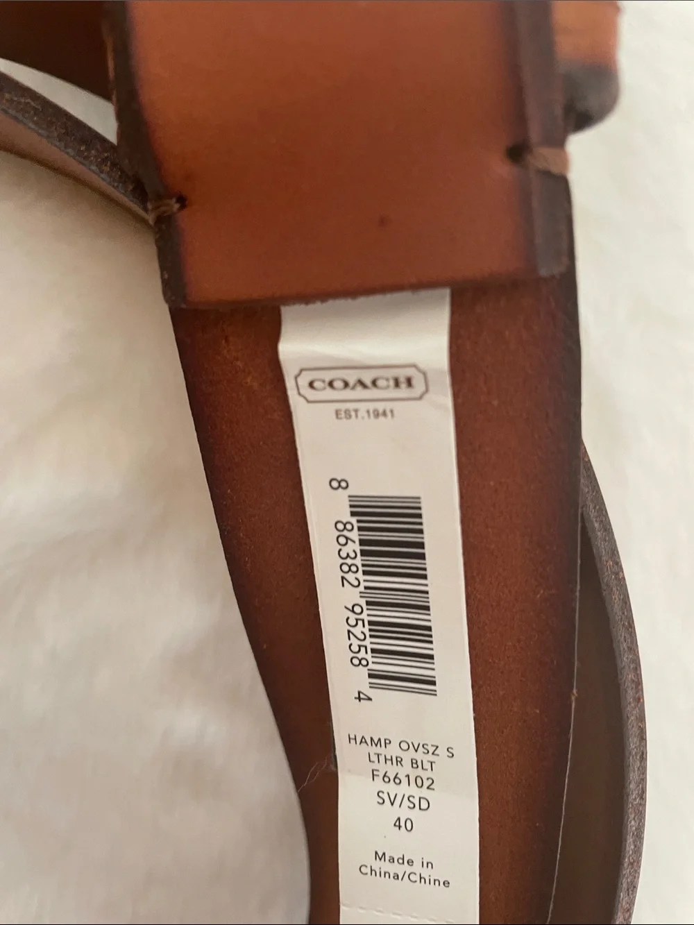 Coach Men's Brown Leather Belt with Silver Buckle